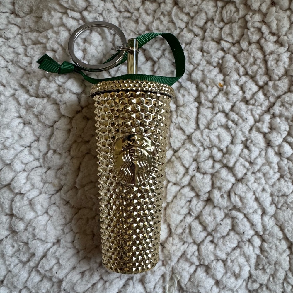 Like new Starbucks gold Tumbler Ornament Keychain
